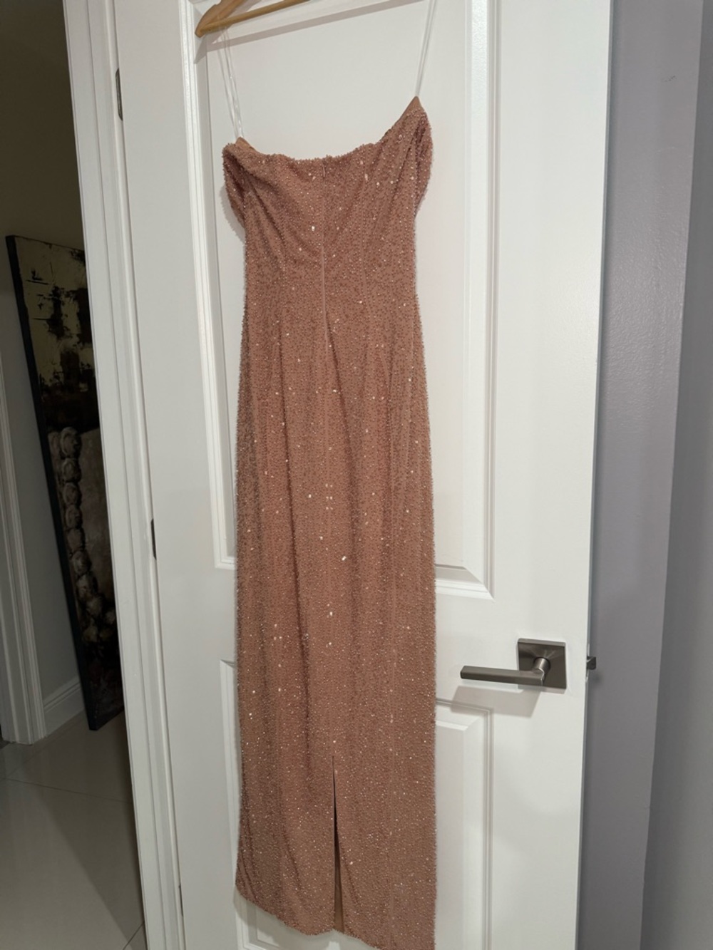 Oh Polly Rose Gold Sequin Cowl Neck Maxi Dress- Never Worn - Picture 4 of 6